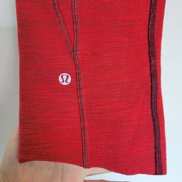 Lululemon Athletica Verve Cropped Red Deepest Cranberry Cut Off Raw Hem Pants 4 - Picture 10 of 14